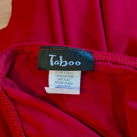 Vintage Y2K Taboo Mini Dress Red Halter Whimsygoth Ruching Bows Burlesque Size M - Picture 8 of 10